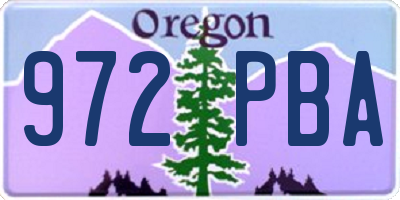 OR license plate 972PBA