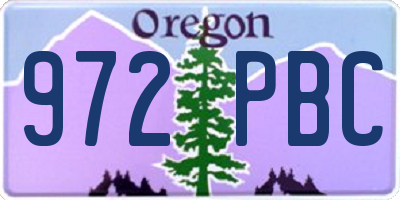 OR license plate 972PBC