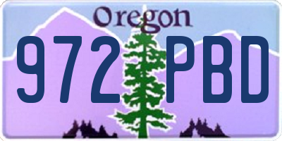 OR license plate 972PBD