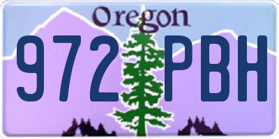 OR license plate 972PBH