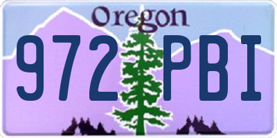 OR license plate 972PBI