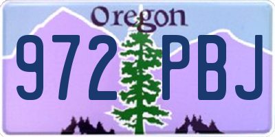 OR license plate 972PBJ