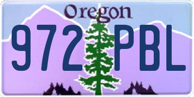 OR license plate 972PBL
