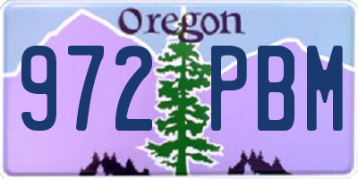 OR license plate 972PBM