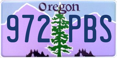 OR license plate 972PBS