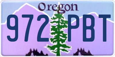 OR license plate 972PBT