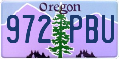 OR license plate 972PBU
