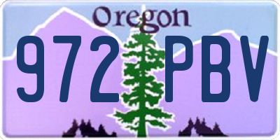 OR license plate 972PBV