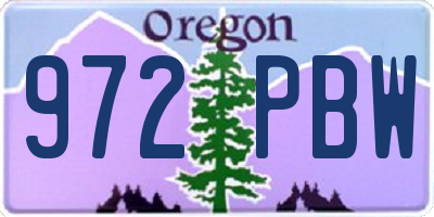 OR license plate 972PBW
