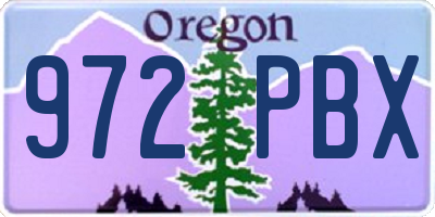 OR license plate 972PBX