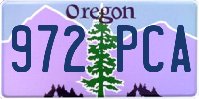 OR license plate 972PCA