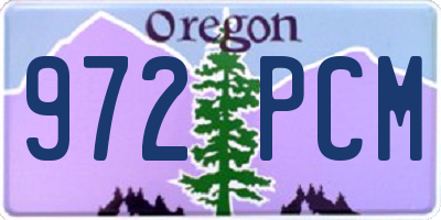 OR license plate 972PCM