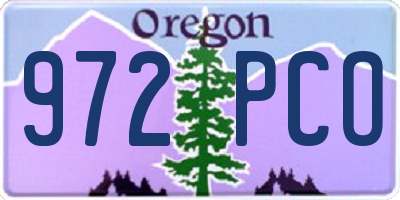 OR license plate 972PCO