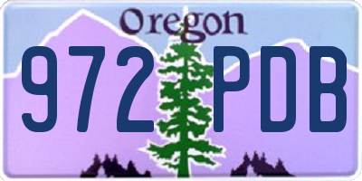 OR license plate 972PDB