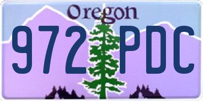 OR license plate 972PDC