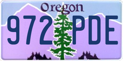 OR license plate 972PDE
