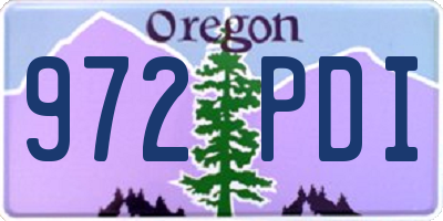 OR license plate 972PDI