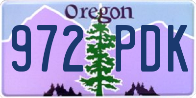 OR license plate 972PDK