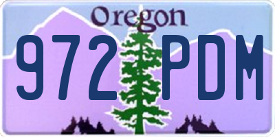 OR license plate 972PDM