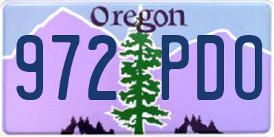 OR license plate 972PDO