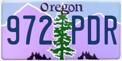OR license plate 972PDR