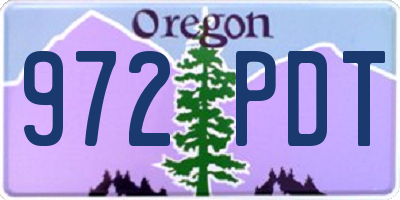 OR license plate 972PDT