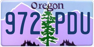 OR license plate 972PDU
