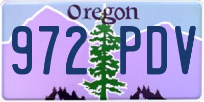 OR license plate 972PDV