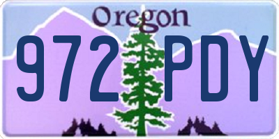 OR license plate 972PDY
