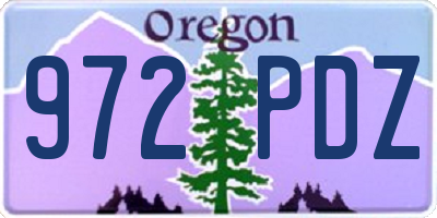 OR license plate 972PDZ