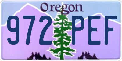 OR license plate 972PEF