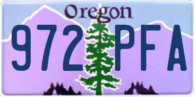 OR license plate 972PFA