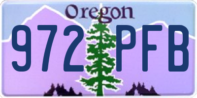OR license plate 972PFB