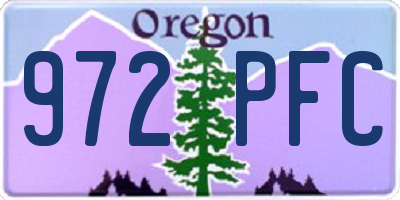 OR license plate 972PFC