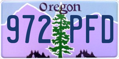 OR license plate 972PFD