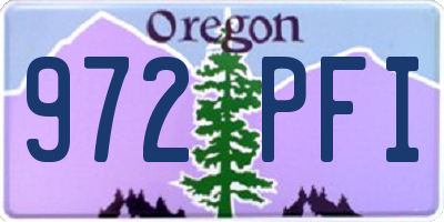 OR license plate 972PFI