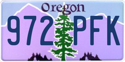 OR license plate 972PFK
