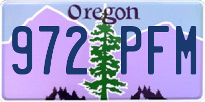 OR license plate 972PFM