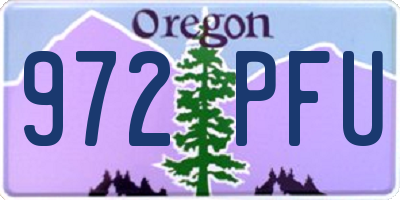 OR license plate 972PFU