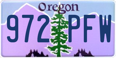 OR license plate 972PFW