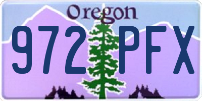 OR license plate 972PFX