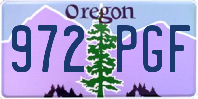 OR license plate 972PGF