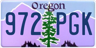 OR license plate 972PGK