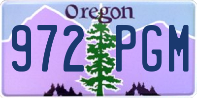 OR license plate 972PGM