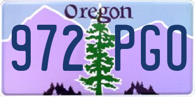 OR license plate 972PGO