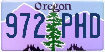 OR license plate 972PHD