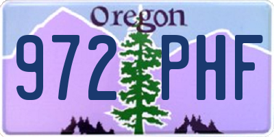 OR license plate 972PHF