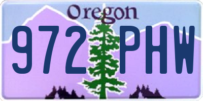 OR license plate 972PHW