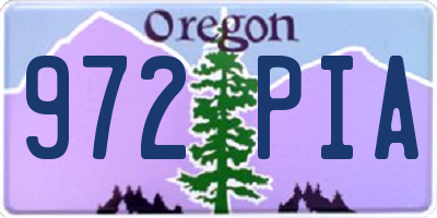 OR license plate 972PIA