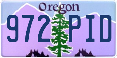 OR license plate 972PID